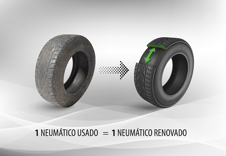 1 neumático usado = 1 neumático renovado