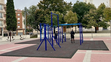 Suelo de caucho utilizado en parque infantil