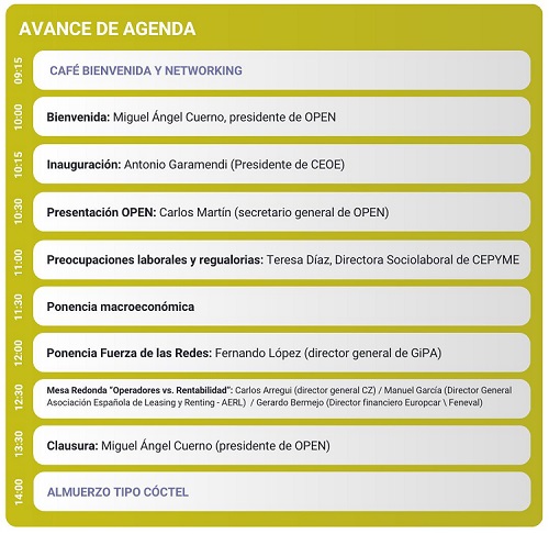 Agenda del evento de OPEN