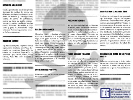 Anuncios de talleres clandestinos