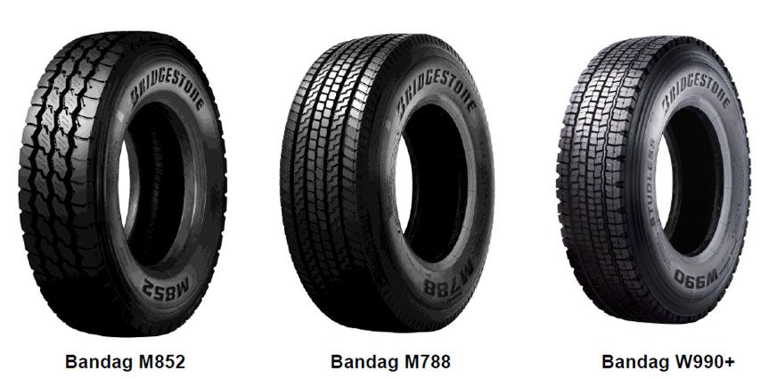 Bandag M852; Bandag M788 y Bandag W990+