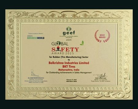 BKT obtiene el GEEF Global Safety Award 2025 
