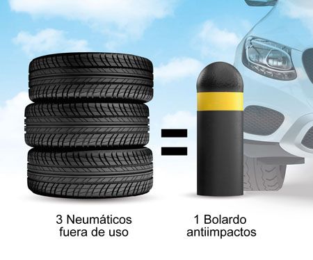 Bolardos procedentes de Neumáticos Fuera de Uso
