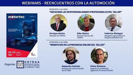 Cartel de los webinars de CETRAA en MOTORTEC