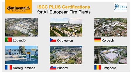 Certificación ISCC PLUS en todas las plantas europeas de neumáticos de Continental