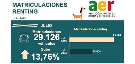 Datos del renting hasta julio 2025 