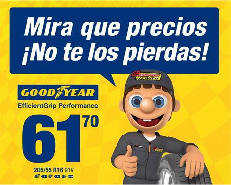 Excelente selección de neumáticos Goodyear