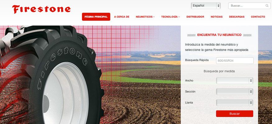 Firestone estrena web para neumáticos agrícolas