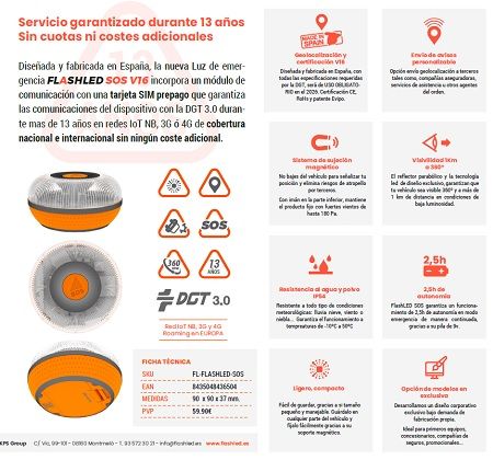 Flash LED lanza su primera baliza V16 conectada