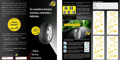 Folleto Eurotyre con información sobre la etiqueta europea