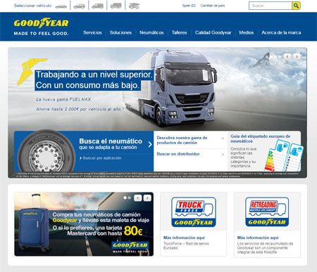 Goodyear estrena web de neumáticos de camión 