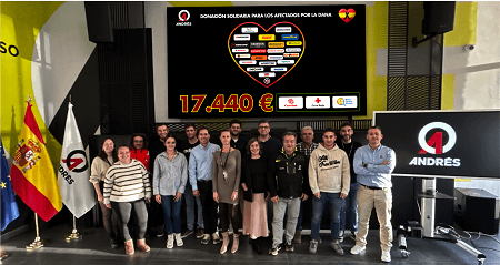 Grupo Andrés recauda 17.440 euros para los afectados por la Dana en Valencia