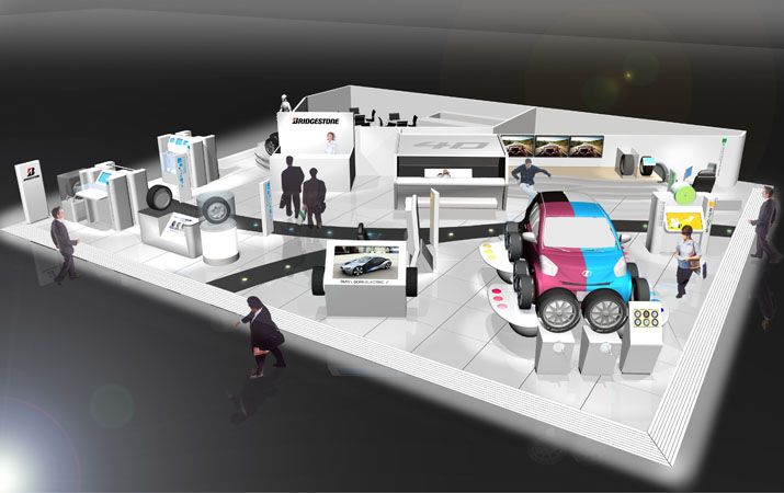 Ilustración del stand Bridgestone en Ginebra 