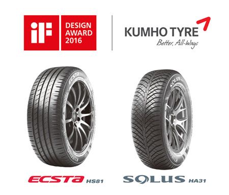 Kumho Tyre recibe dos premios de diseño iF 2016