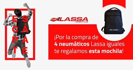 Llévate una mochila premium comprando neumáticos Lassa