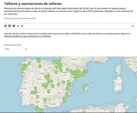 Mapa con los talleres de Libro Taller