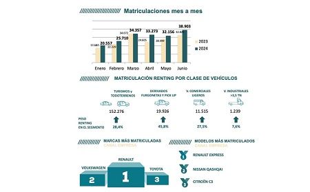 Matriculaciones por meses y tipología de vehículos