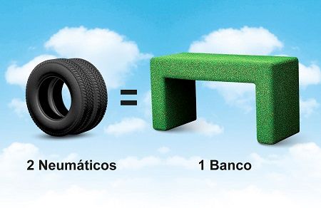 Muebles hechos con neumáticos reciclados