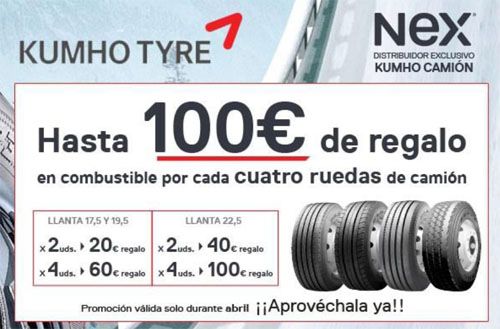 NEX regala combustible por neumáticos Kumho