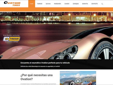 Nueva web de neumáticos Ovation