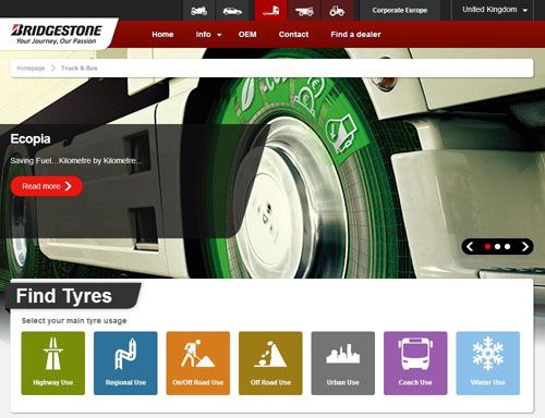 Nueva web de productos comerciales de Bridgestone