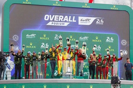 Podium de las 24 Horas de Le Mans 2025