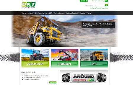 Sitio web de BKT Tires 