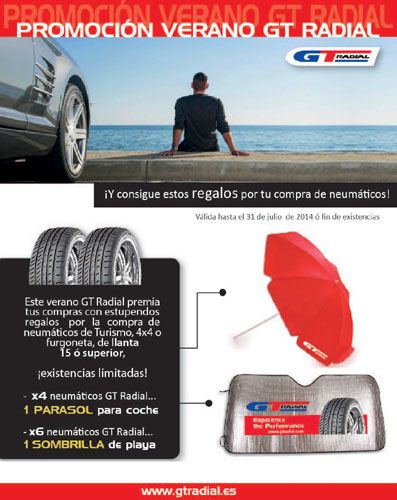 Sombrilla de playa por la compra de neumáticos GT Radial