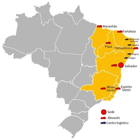 Tiresur en Brasil, sede, almacenes y centros logísticos