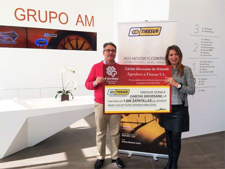 Tiresur y Center’s Auto donan 1.000 zapatillas de deporte