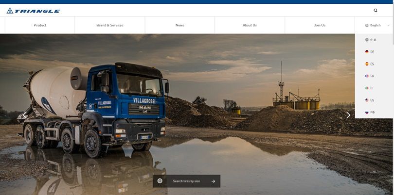 Triangle Tyre actualiza su web en español y otros idiomas